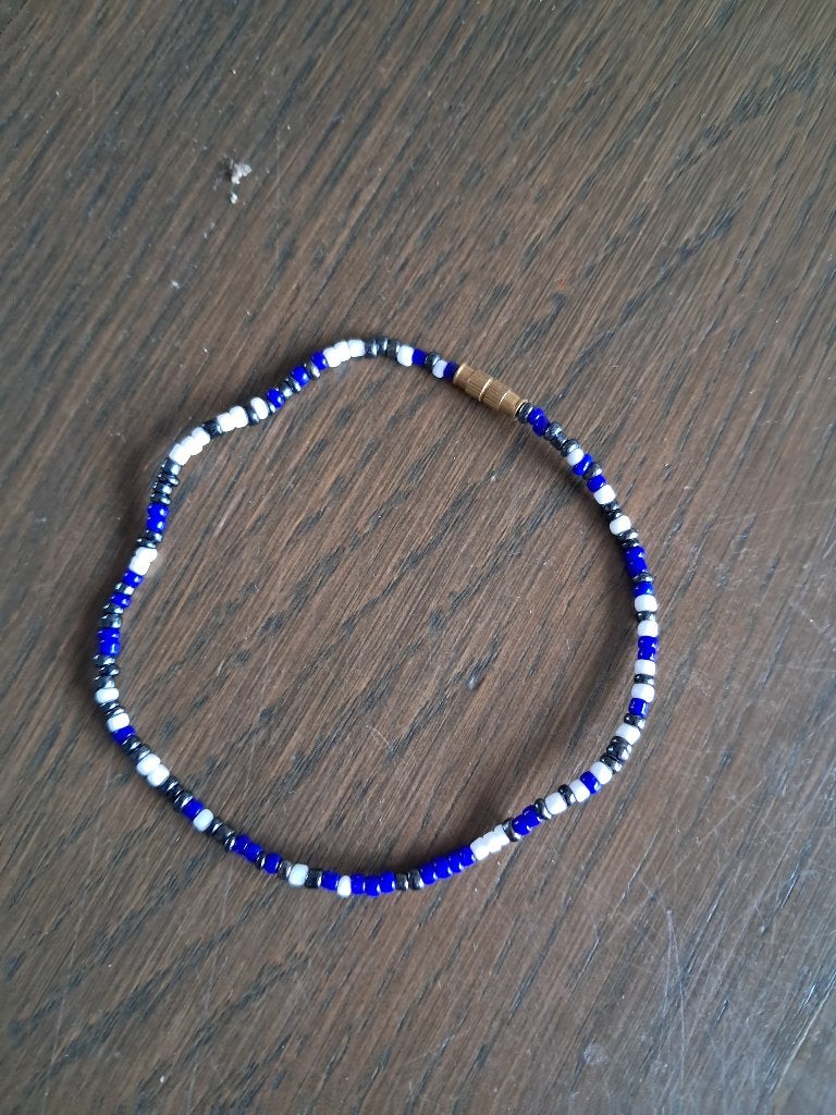 N54 Nieuw blauw wit zwart armbandje, Sieraden, Tassen en Uiterlijk, Armbanden, Blauw, Kunststof of Plastic, Nieuw, Ophalen of Verzenden