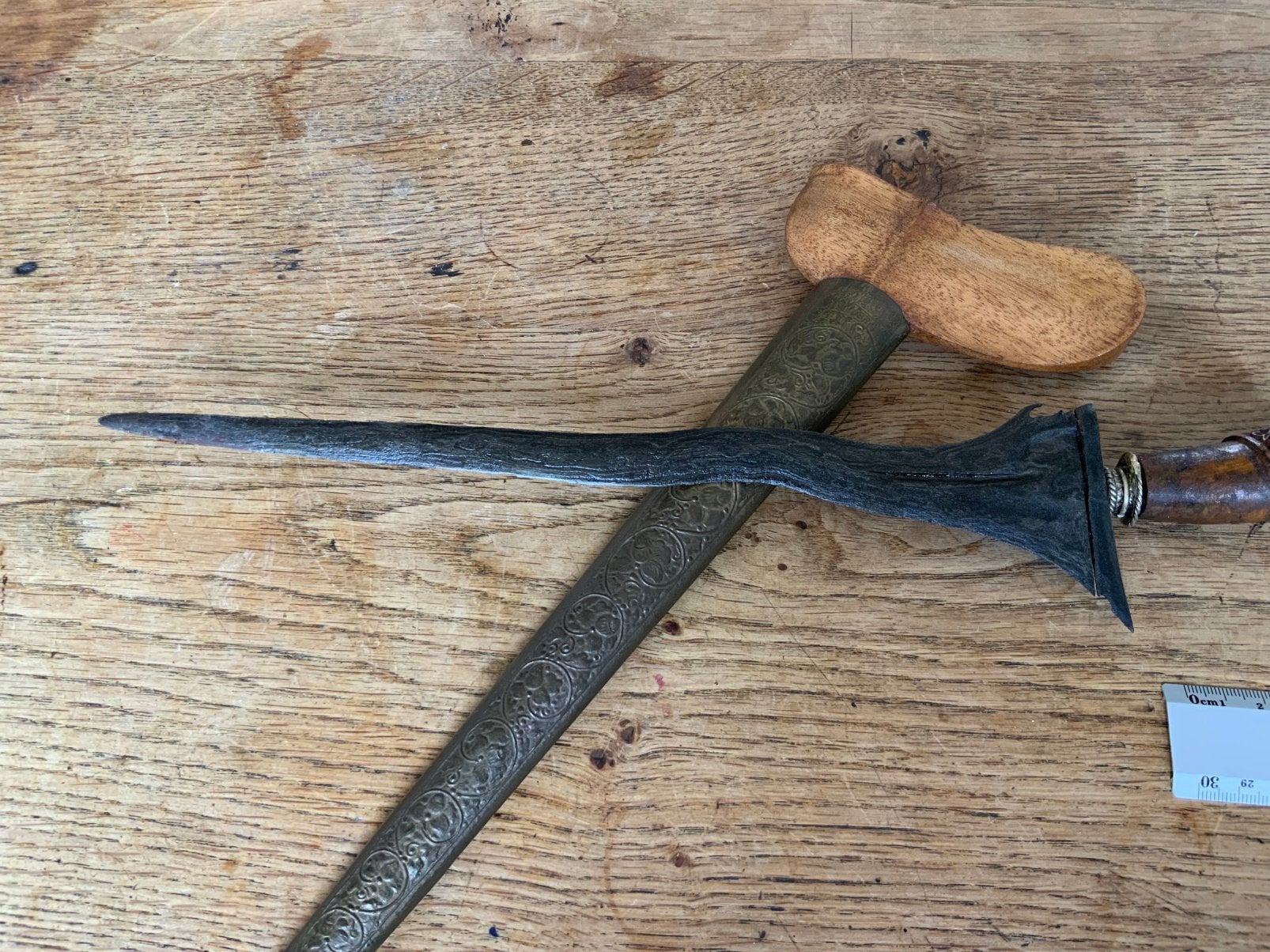 Antieke Keris Kris Madura Luk 7 Pamor Wos Wutah (ca. 1900), Ophalen of Verzenden