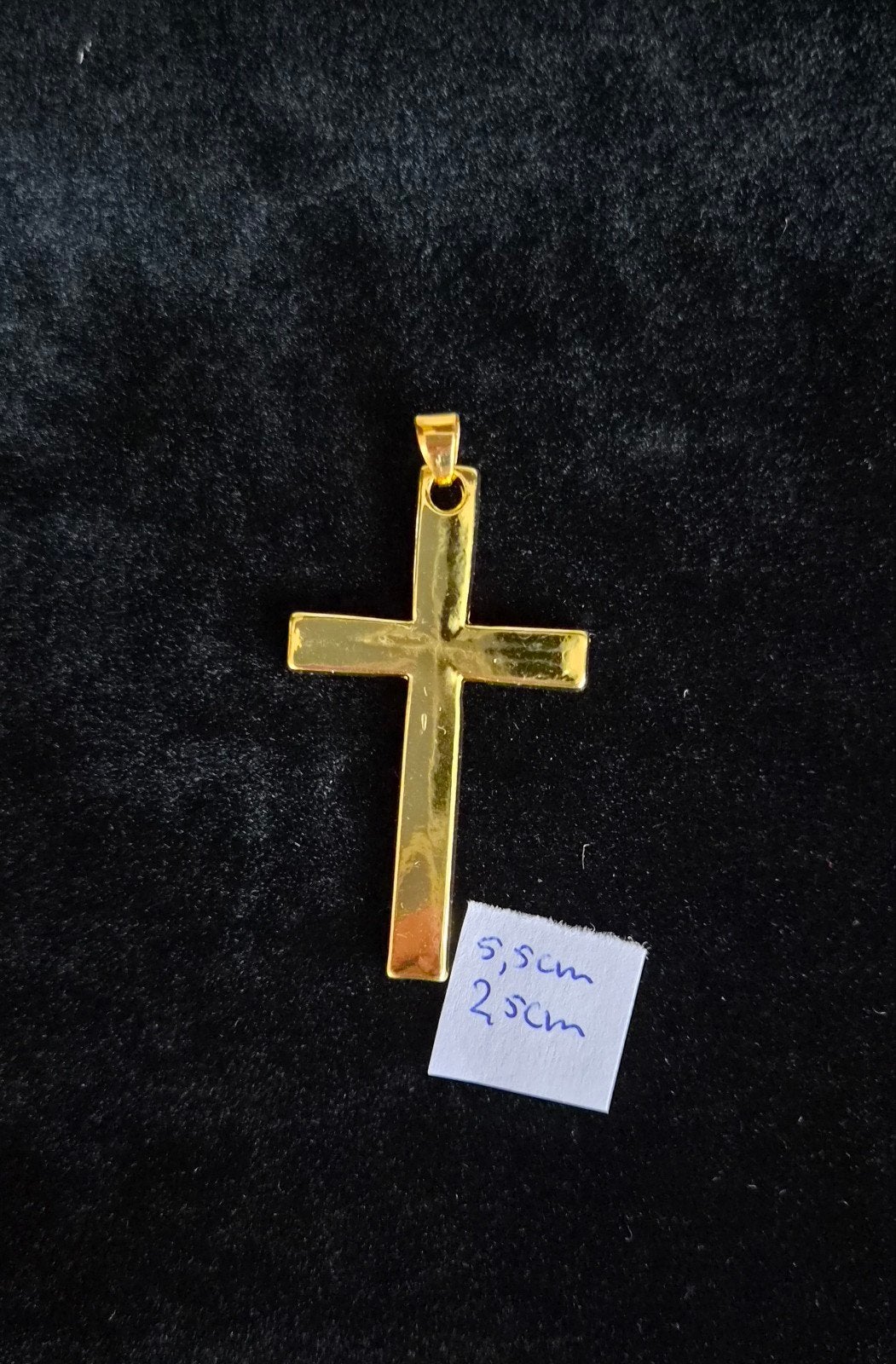 Stoere Kruis kettinhanger - 5,5 x 2,5cm, Ophalen of Verzenden, Nieuw, Goud, Kruis of Symbool