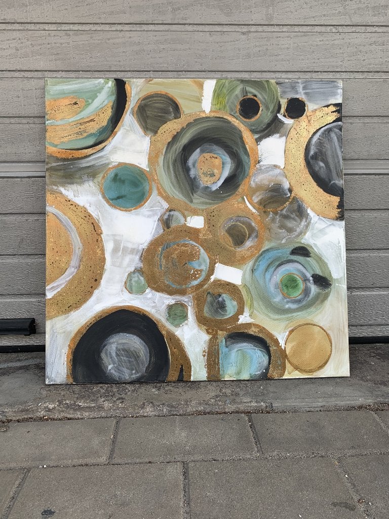 Decoratief abstract schilderij op opgespannen canvas, Ophalen, Oorspronkelijke maker, Zo goed als nieuw, Schilderij