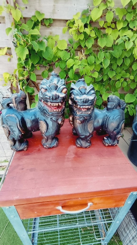 Antieke set Foo dog s shishi,s tempel leeuwen laten 18e eeuw, Antiek en Kunst, Ophalen of Verzenden