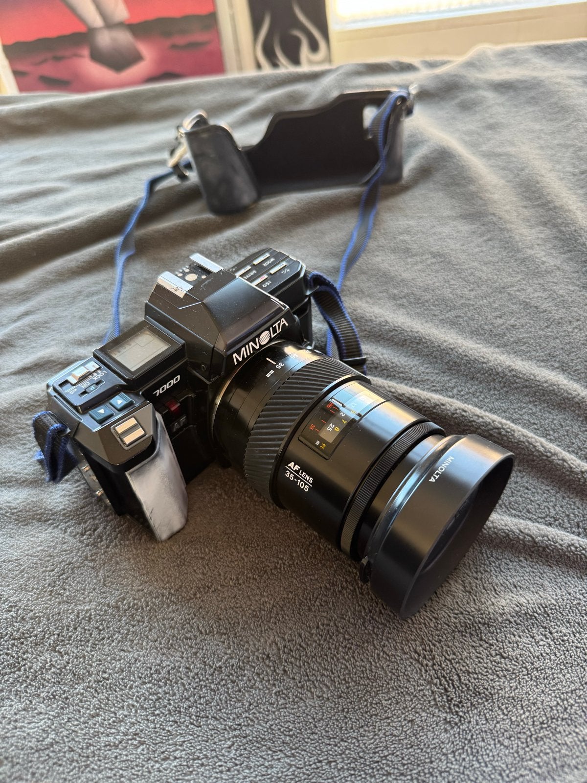 Minolta 7000 spiegelreflexcamera met lens en flitser, Verzenden, Gebruikt, Spiegelreflex, Minolta