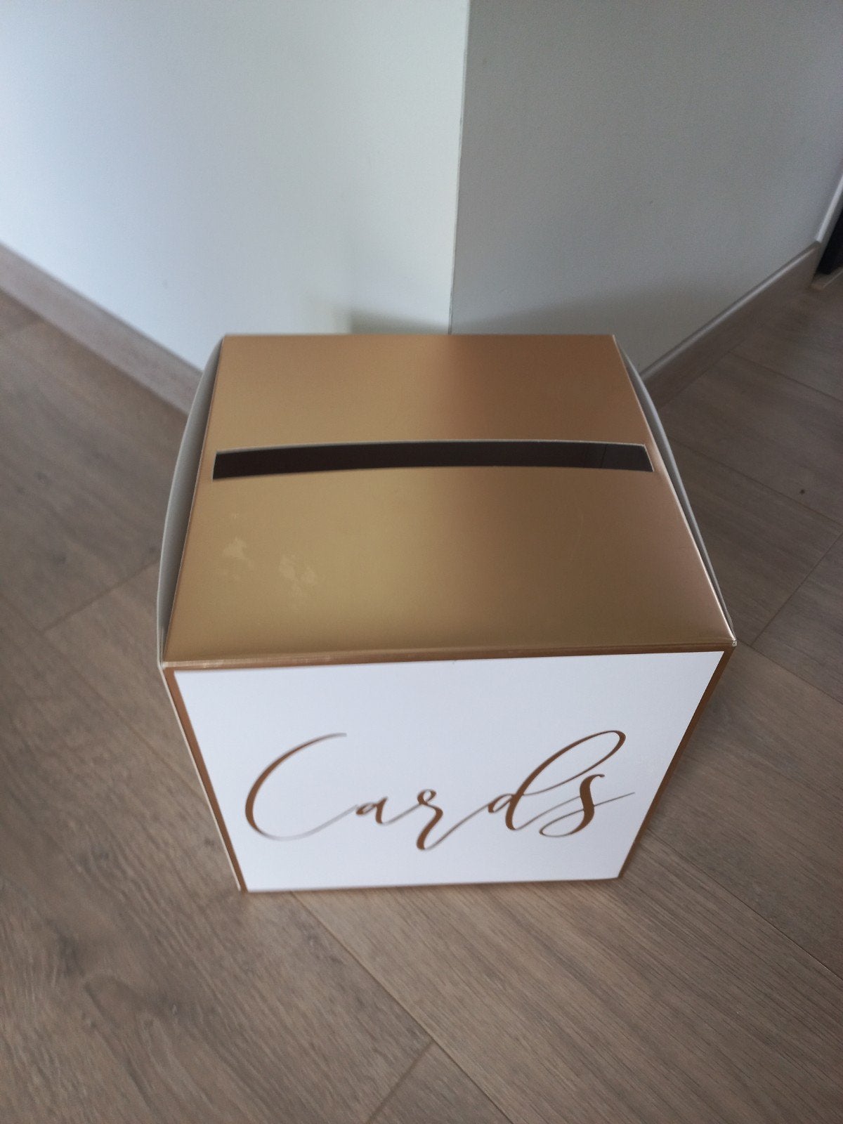 Gouden 'Cards' doos voor bruiloft of feest, Ophalen, Zo goed als nieuw, Versiering, Geboorte of Huwelijk