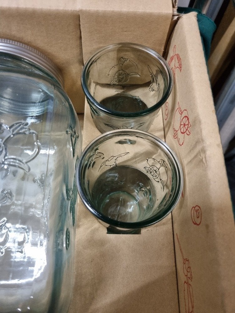 drankdispenser met glazen nieuw, Huis en Inrichting, Keuken | Keukenbenodigdheden, Ophalen of Verzenden, 'T Olde Gre-j, Info@toldegrej.nl