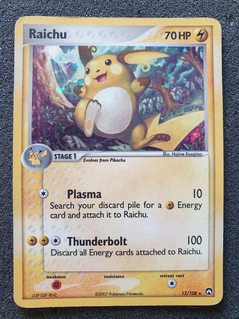 Pokémon kaart Raichu holo #12 EX Power Keepers, Ophalen of Verzenden, Gebruikt, Losse kaart