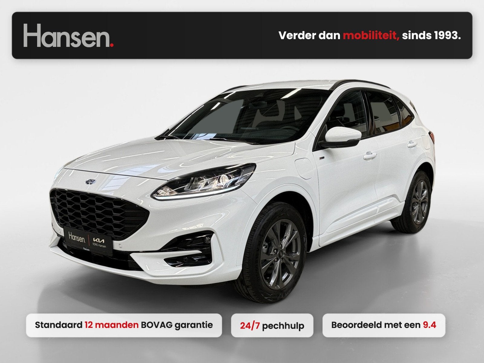 Ford Kuga 2.5 PHEV ST-Line I Navi I Cruise Control I Winterp, Auto's, Gebruikt, Euro 6, 4 cilinders, Wit