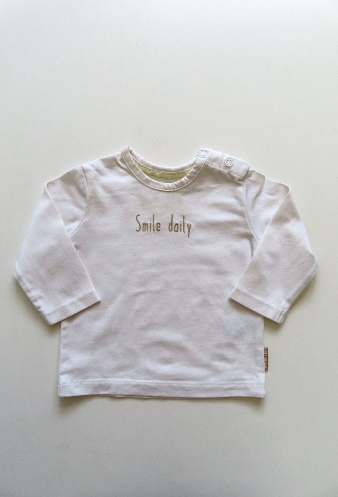 Longsleeve Wit Smile Daily Quapi Newborn mt 56 (L66), Kinderen en Baby's, Babykleding | Maat 56, Jongetje of Meisje, Ophalen of Verzenden