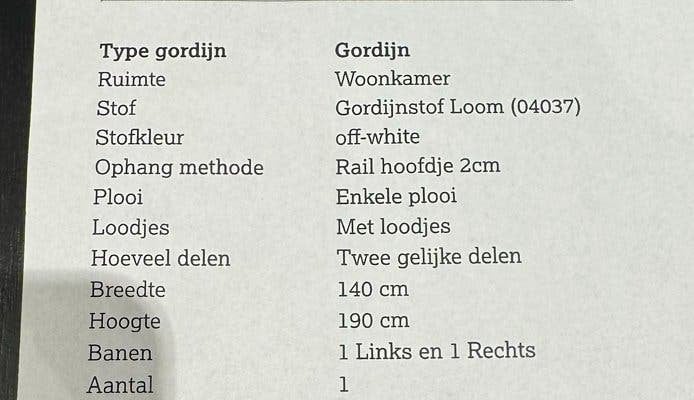 Leen Bakker Gordijn 140x190 cm, Ophalen, Loodveter, Nieuw, Gordijn