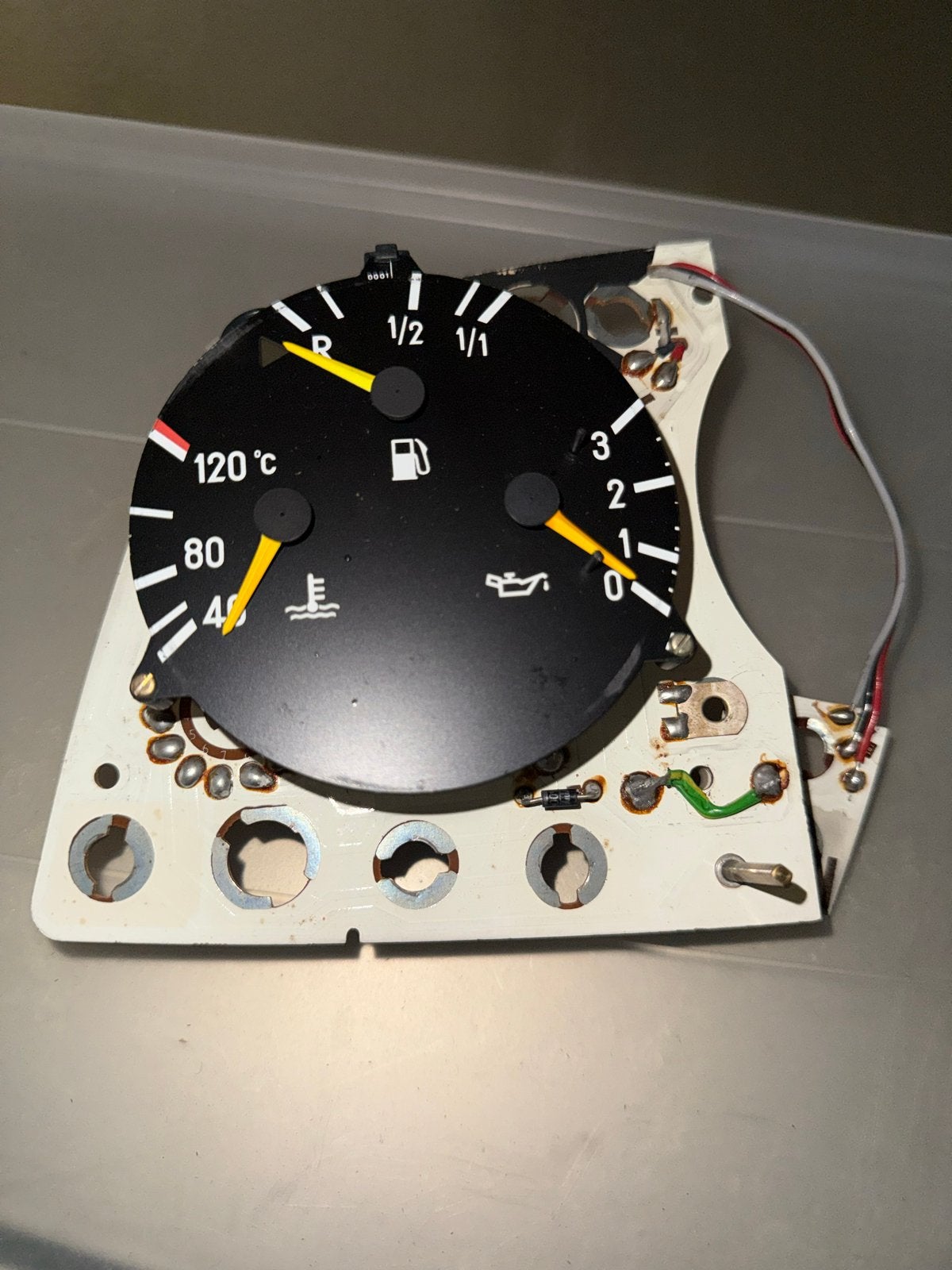Mercedes-Benz W123 Instrumentenpaneel Brandstof/Temperatuur, Ophalen of Verzenden, Gebruikt, Mercedes-Benz