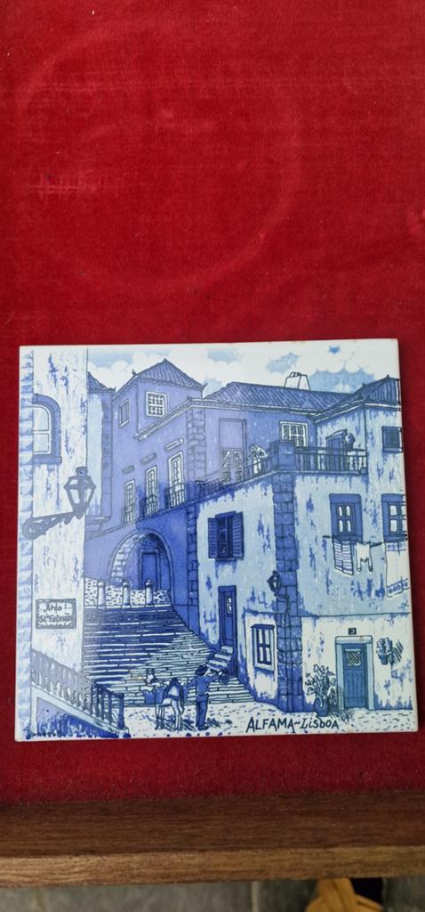 Vintage Azulejo Tegel Alfama Lissabon Muurdecoratie, Antiek en Kunst, Ophalen of Verzenden