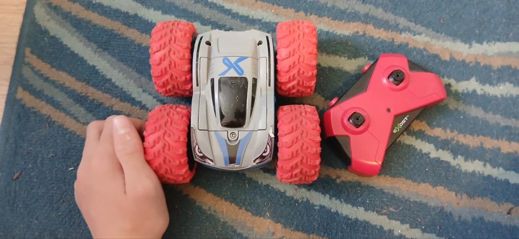 Exost 360 Mini Flip RC Auto - Grijs/Blauw, Elektro, Gebruikt, Auto offroad, Ophalen of Verzenden