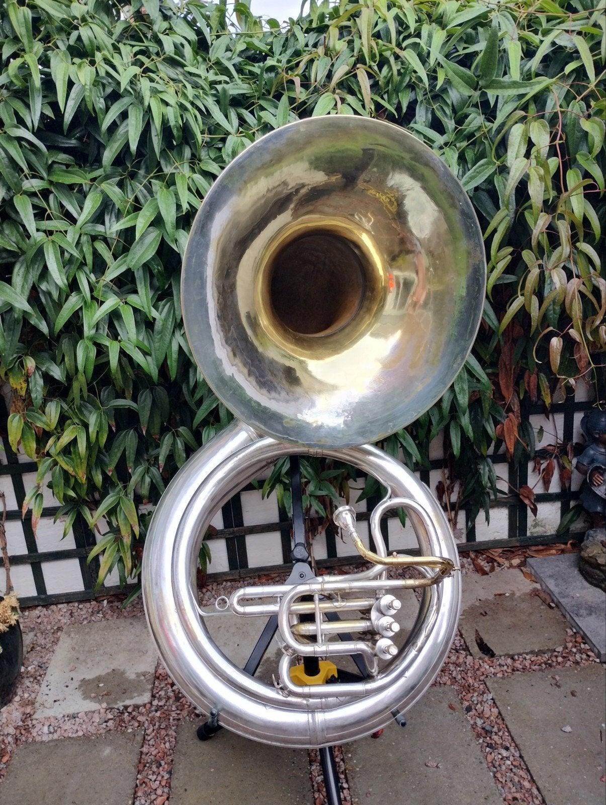 W.H.MANN Chicago USA BBb sousafoon, Ophalen of Verzenden, Gebruikt, Bes-tuba, Met koffer of draagtas
