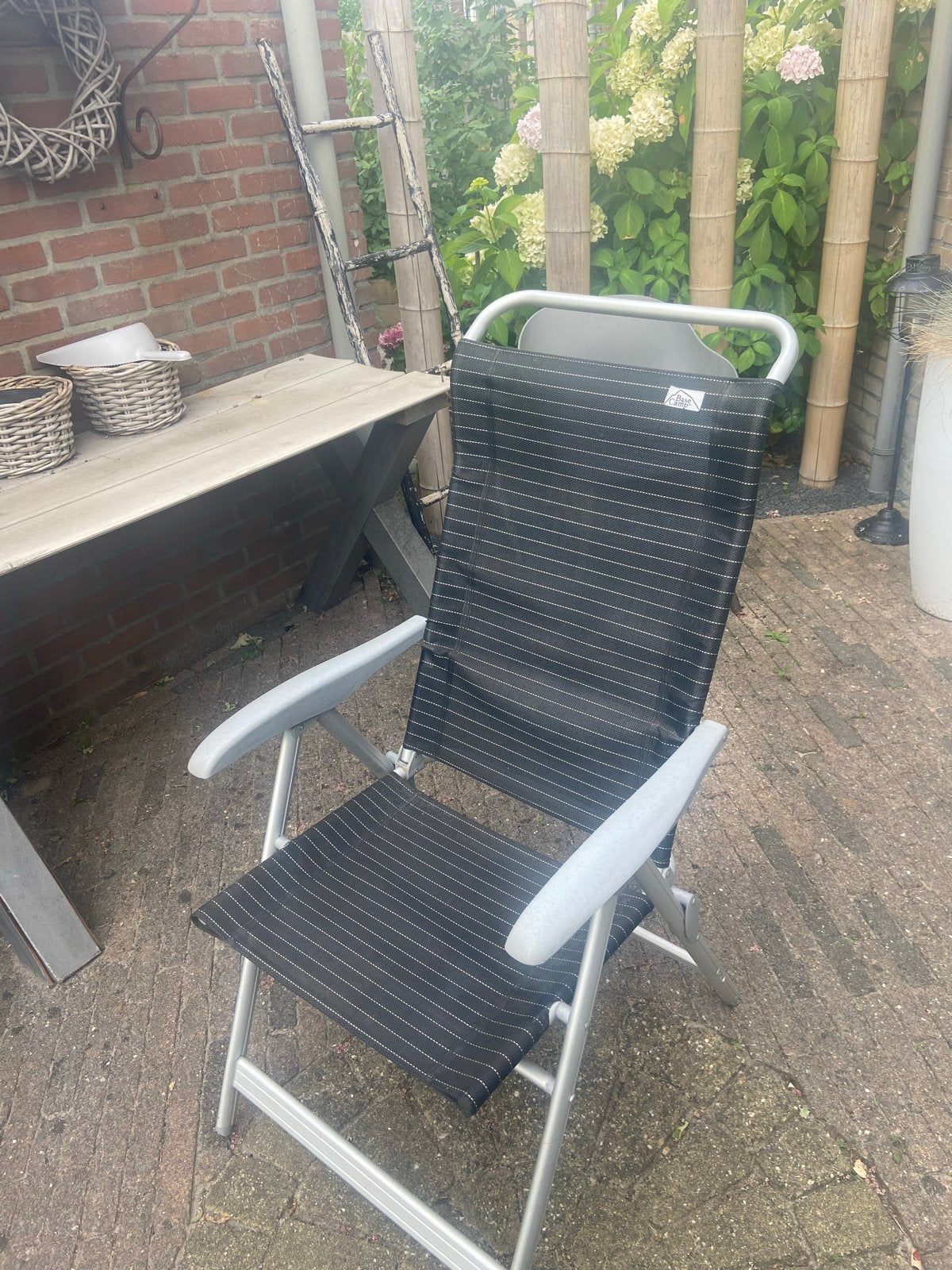 Basecamp Campingstoelen (2 stuks) - 5 standen, Caravans en Kamperen, Kampeermeubelen, Gebruikt, Campingstoel, Ophalen