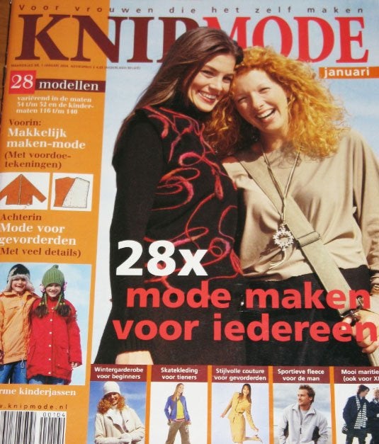 3 x Knipmode 2004 januari, februari en maart, Overige typen, Verzenden, Vrouw, Zo goed als nieuw