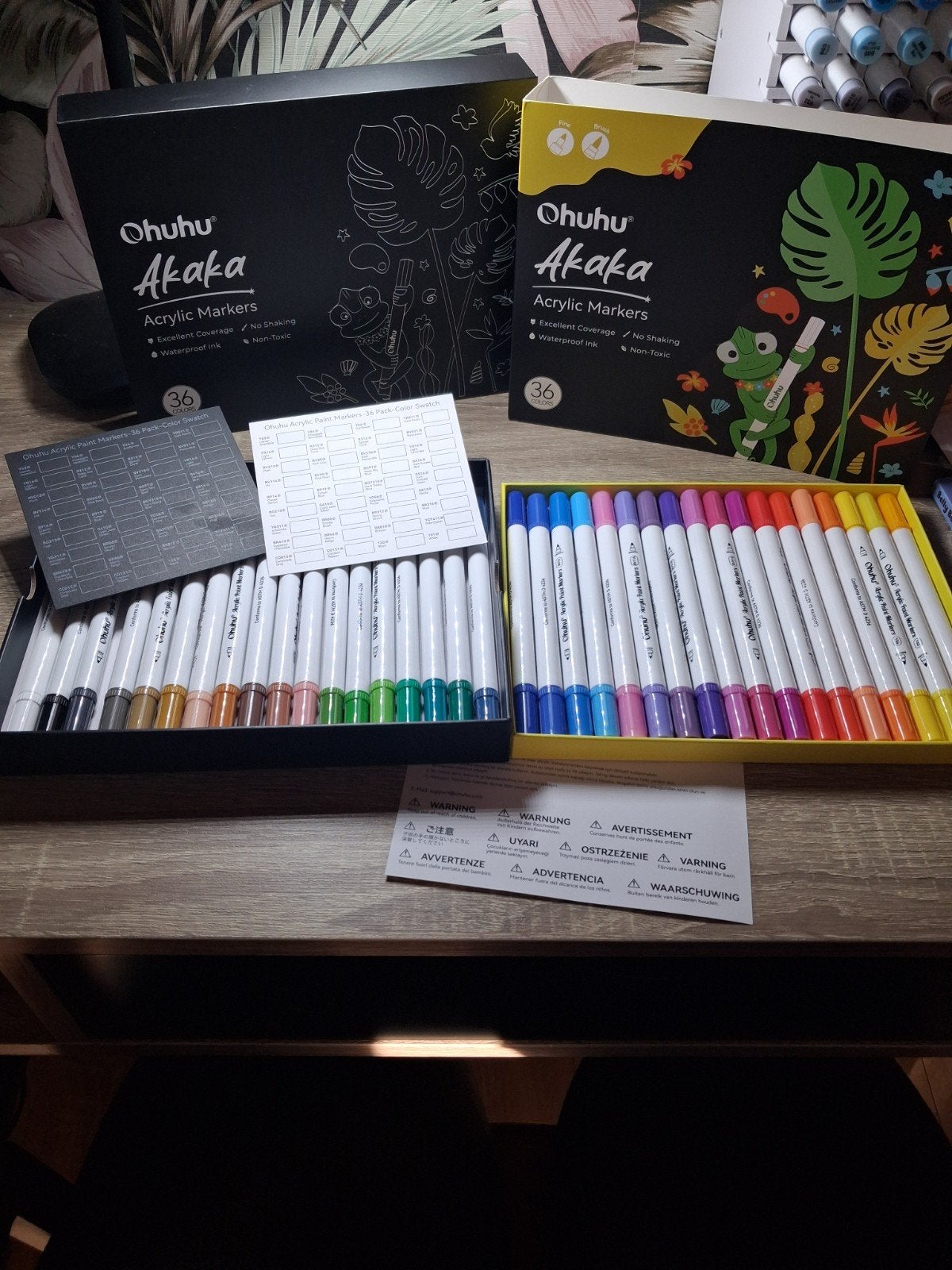 Ohuhu Acryl Markers - 36 stuks, enkele gebruikt, Hobby en Vrije tijd, Ophalen of Verzenden, Gebruikt, Overige typen