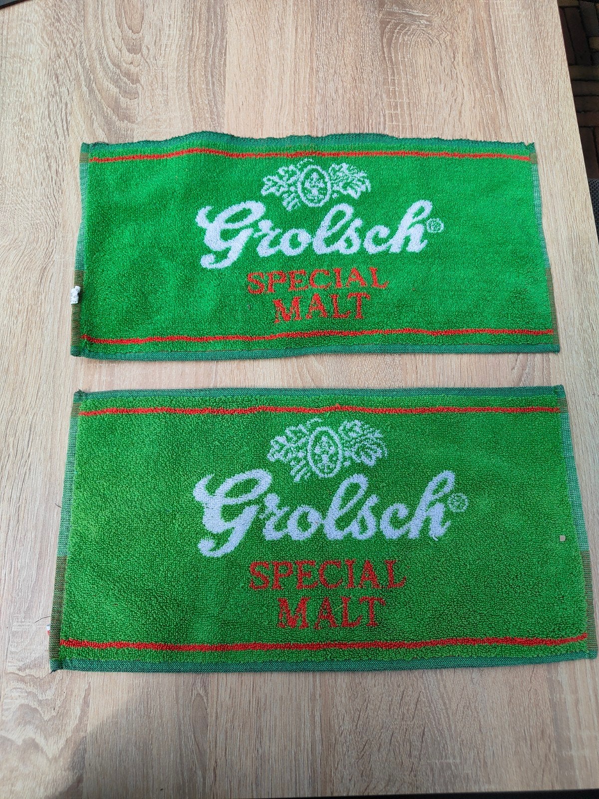 2 Grolsch Special Malt bierviltjes / bar matten, Ophalen of Verzenden, Gebruikt, Overige typen, Grolsch