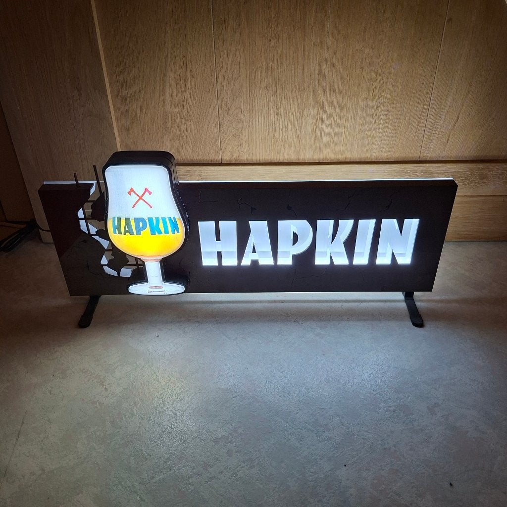 Hapkin bier lichtbak, Ophalen of Verzenden, Zo goed als nieuw, Lichtbak of (neon) lamp