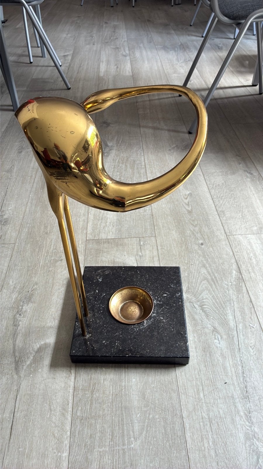 Vintage Hollywood Regency Messing Flamingo Paraplubak, Ophalen of Verzenden, Gebruikt, Metaal