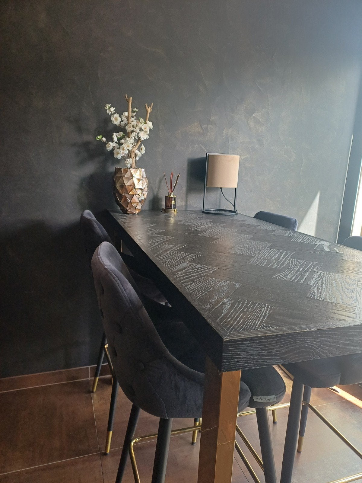 Richmond bartafel met stoelen Blackbone, Huis en Inrichting, Ophalen, 50 tot 100 cm, Zo goed als nieuw, Hotel Chique