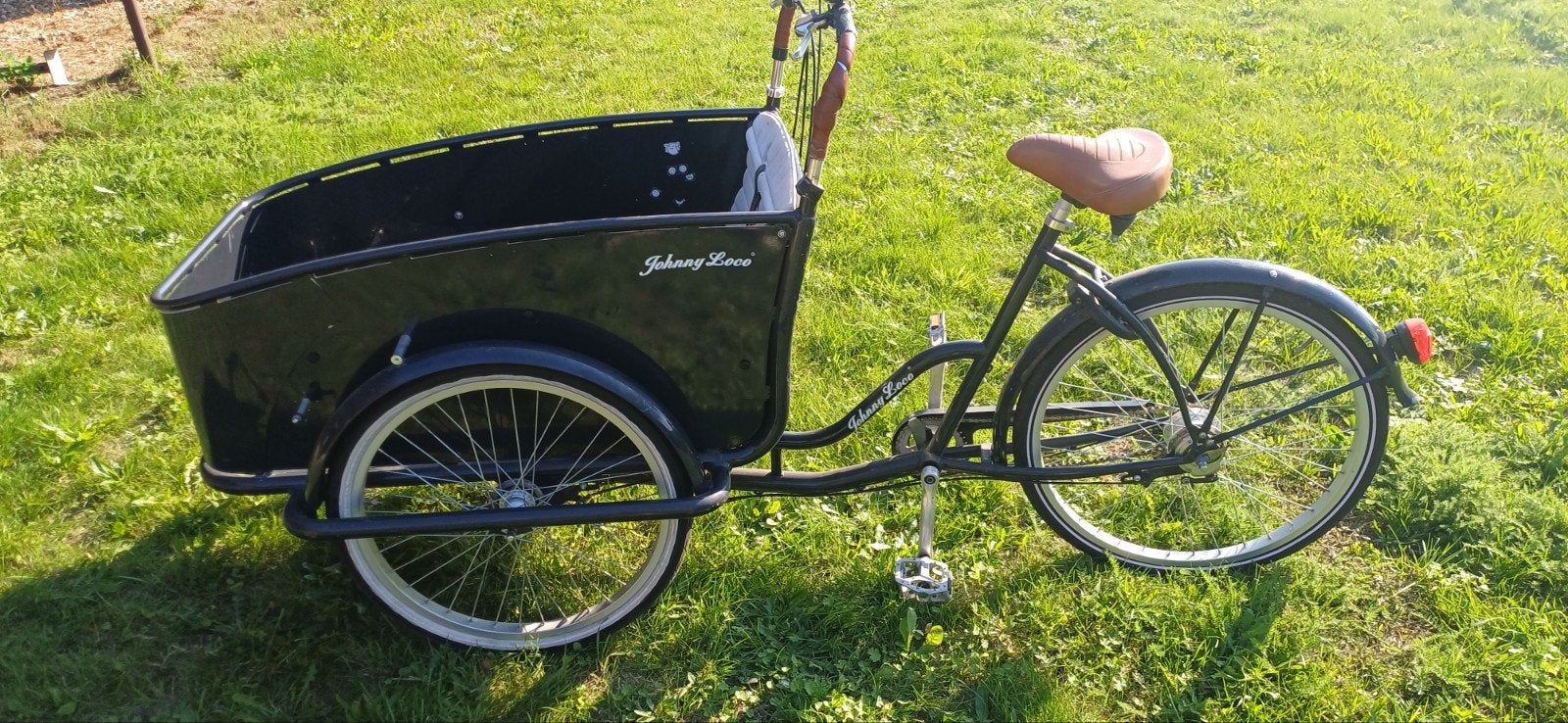 Stijlvolle Johnny Loco Cargo Coupé Bakfiets – Ideaal voor Ki, Fietsen en Brommers, Ophalen, Gebruikt, Huif, 2 kinderen