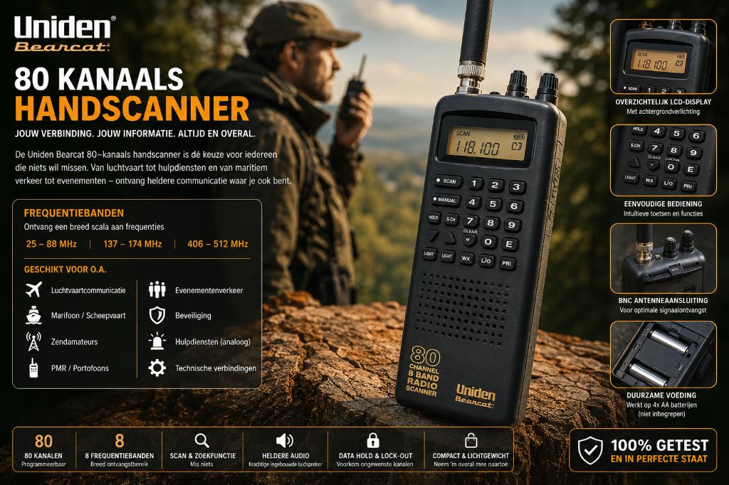 Uniden Bearcat UBC60XLT-2, Telecommunicatie, Scanners, Gebruikt, 30 tot 200 kanalen, Ophalen of Verzenden