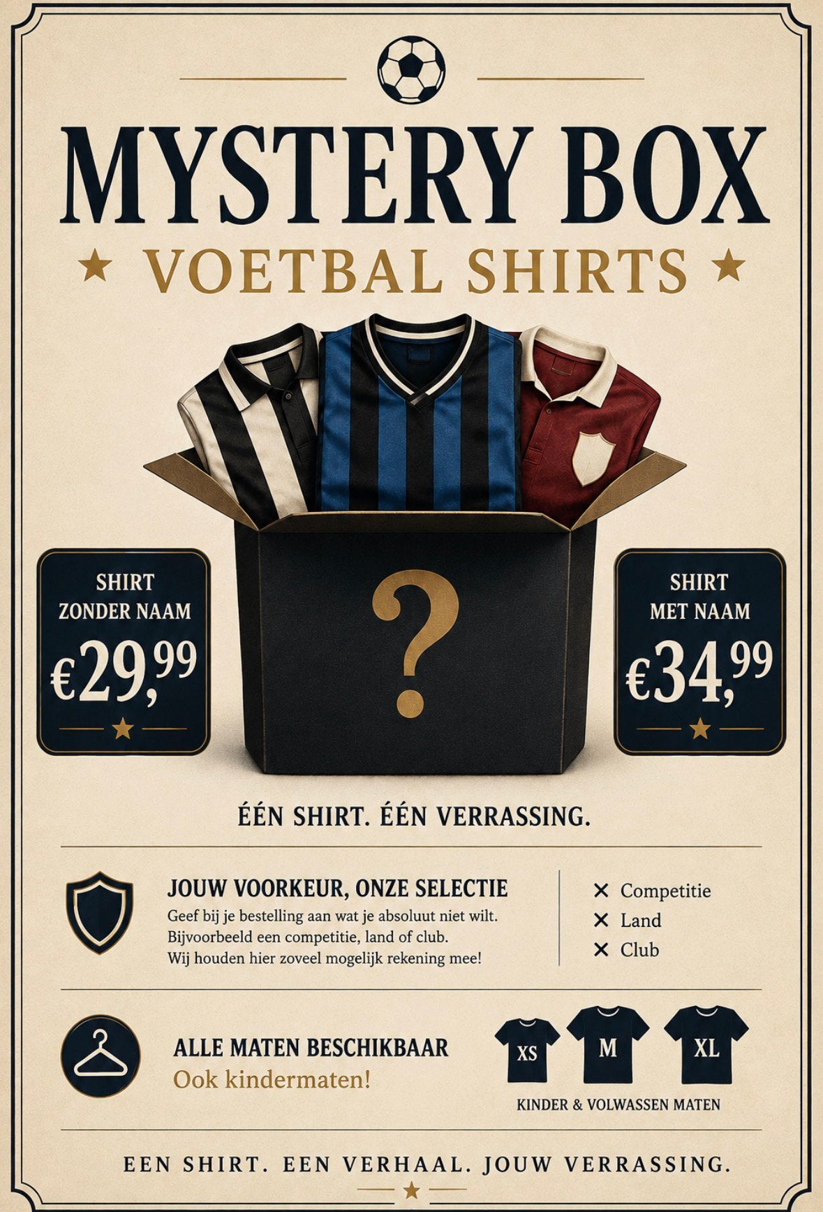 Mystery Box voetbalshirt alle maten beschikbaar!, Eén persoon