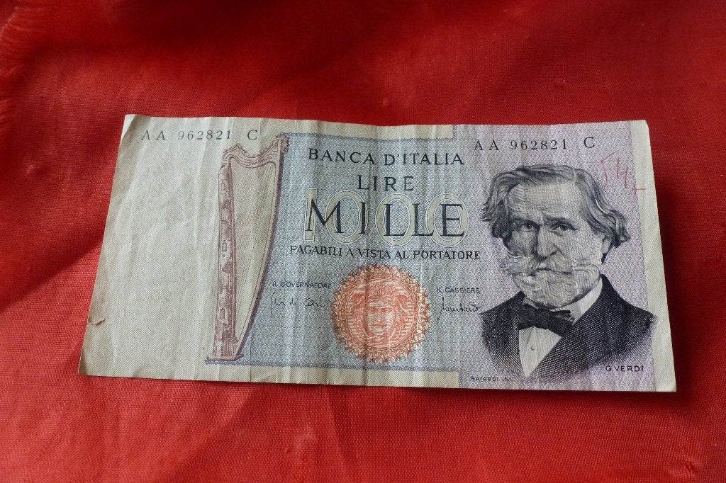 Bankbiljet -3x  Italie 1000/2000 lire lire 1969/1990 ( b77, Postzegels en Munten, Ophalen of Verzenden, Italië, Setje