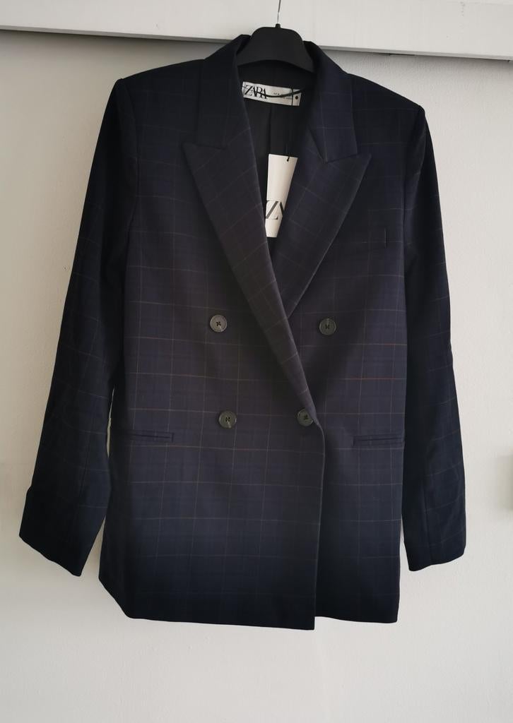 ZARA blazer met grove ruit mt. L, Zara, Maat 42/44 (L), Nieuw, Jasje