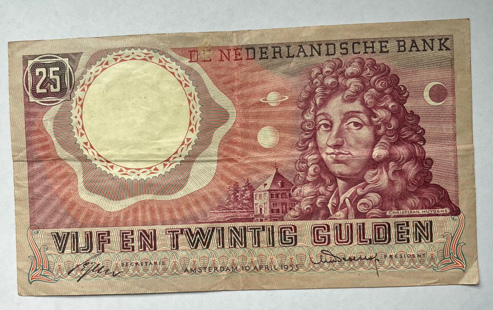 Nederland 25 Gulden 1955 gebruikte staat, Verzenden, 25 gulden, Los biljet