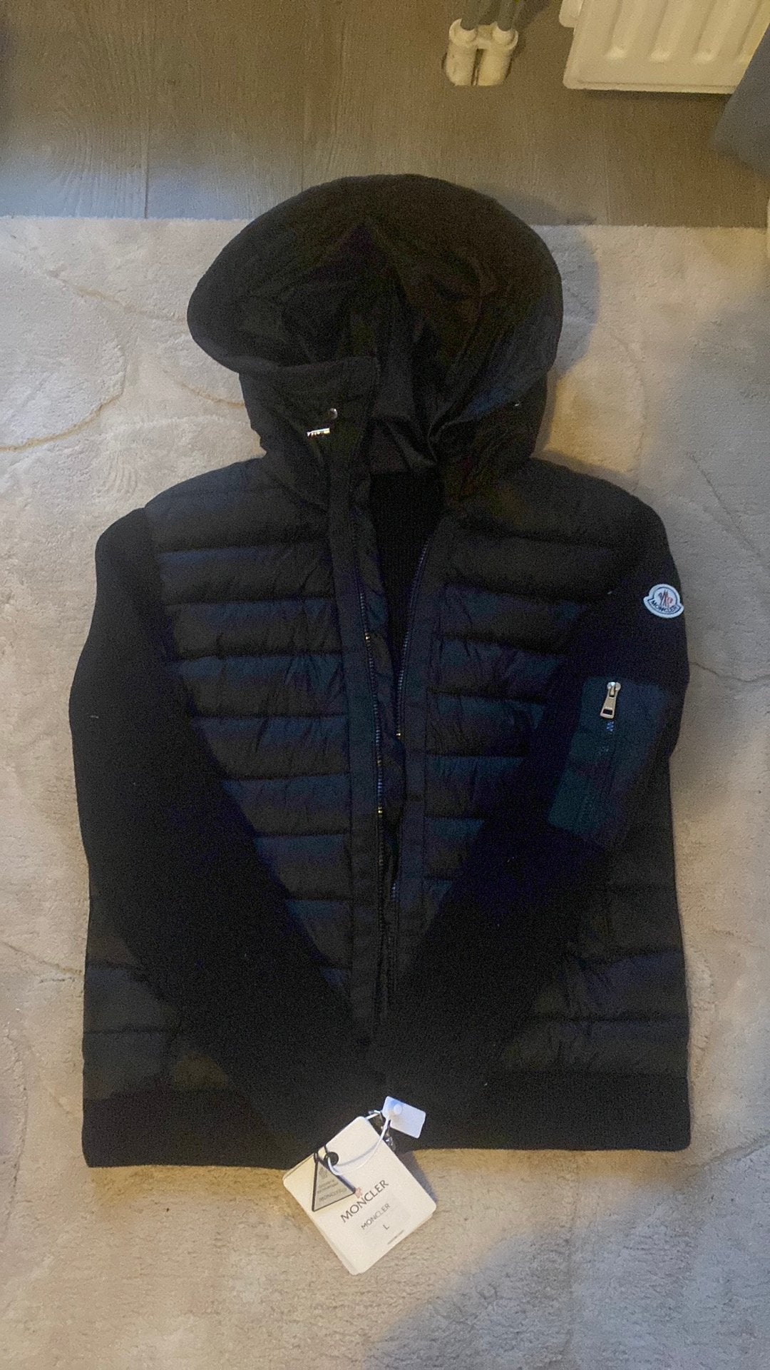 Moncler zomerjas, Kleding | Heren, Verzenden, Zo goed als nieuw, Maat 52/54 (L), Zwart