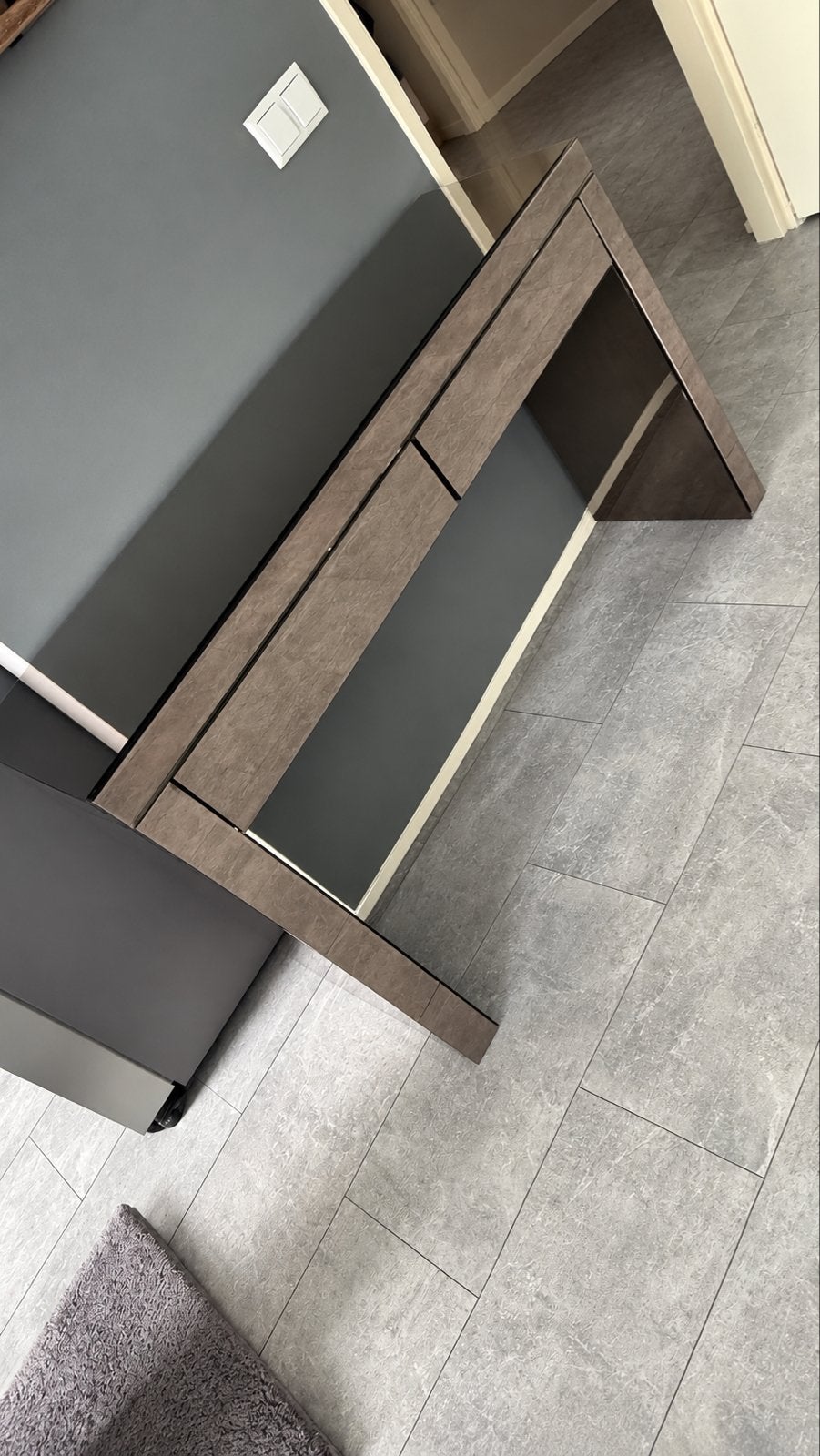 Zo goed als nieuwe Rosé Gold Side Table van glas en Lades, Ophalen, Zo goed als nieuw, Glas