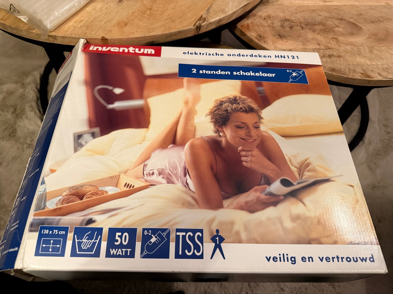 Inventum HN121 Elektrische Onderdeken - 130x75 cm, Huis en Inrichting, Eenpersoons, Wit, Nieuw, Ophalen of Verzenden