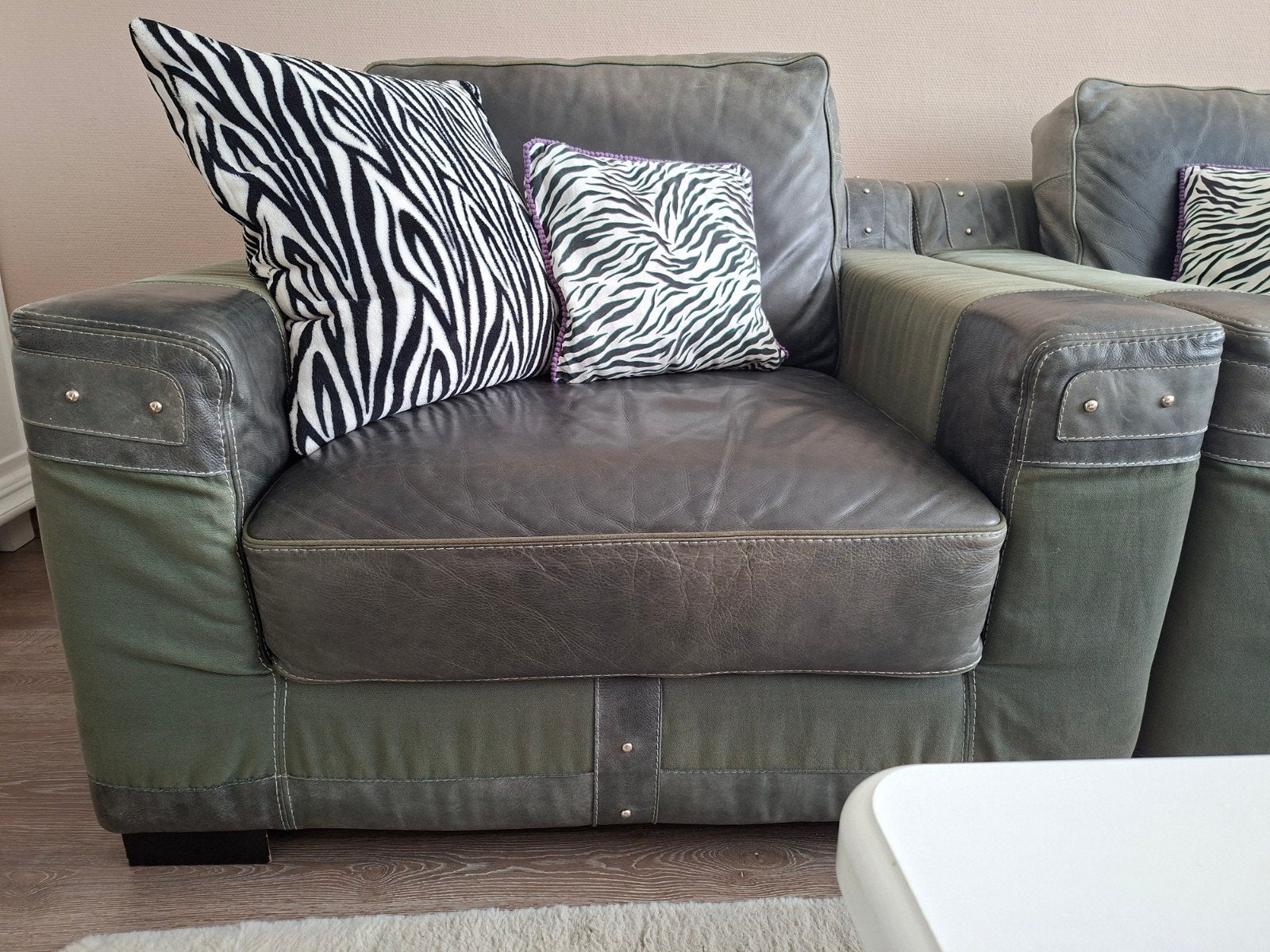 Leren fauteuils (2 stuks), Ophalen, Minder dan 50 cm, Gebruikt, 100 tot 125 cm