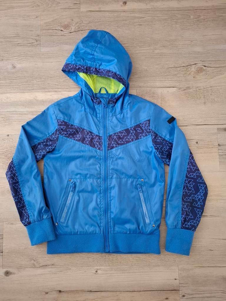Leuke zomerjas  met capuchon- maat 140-146 - blauw, Ophalen of Verzenden, Gebruikt, Jongen of Meisje, Jas