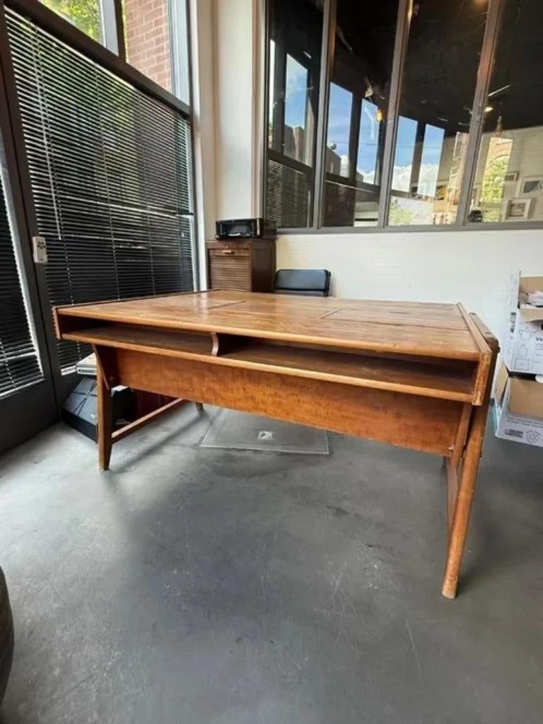 Bureau - Clausen & Maerus Oak Writing Desk, Huis en Inrichting, Bureaus, Ophalen, 150 cm, Hout, 76 cm