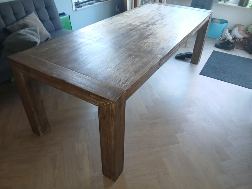 Stevige uitschuifbare tafel 240/190x95cm., Huis en Inrichting, Tafels | Eettafels, Ophalen, Gebruikt, 200 cm of meer, 50 tot 100 cm