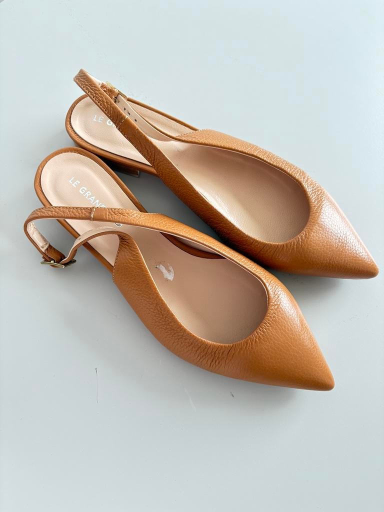 Le grand sud slingbacks 38, Ophalen of Verzenden, Zo goed als nieuw, Bruin