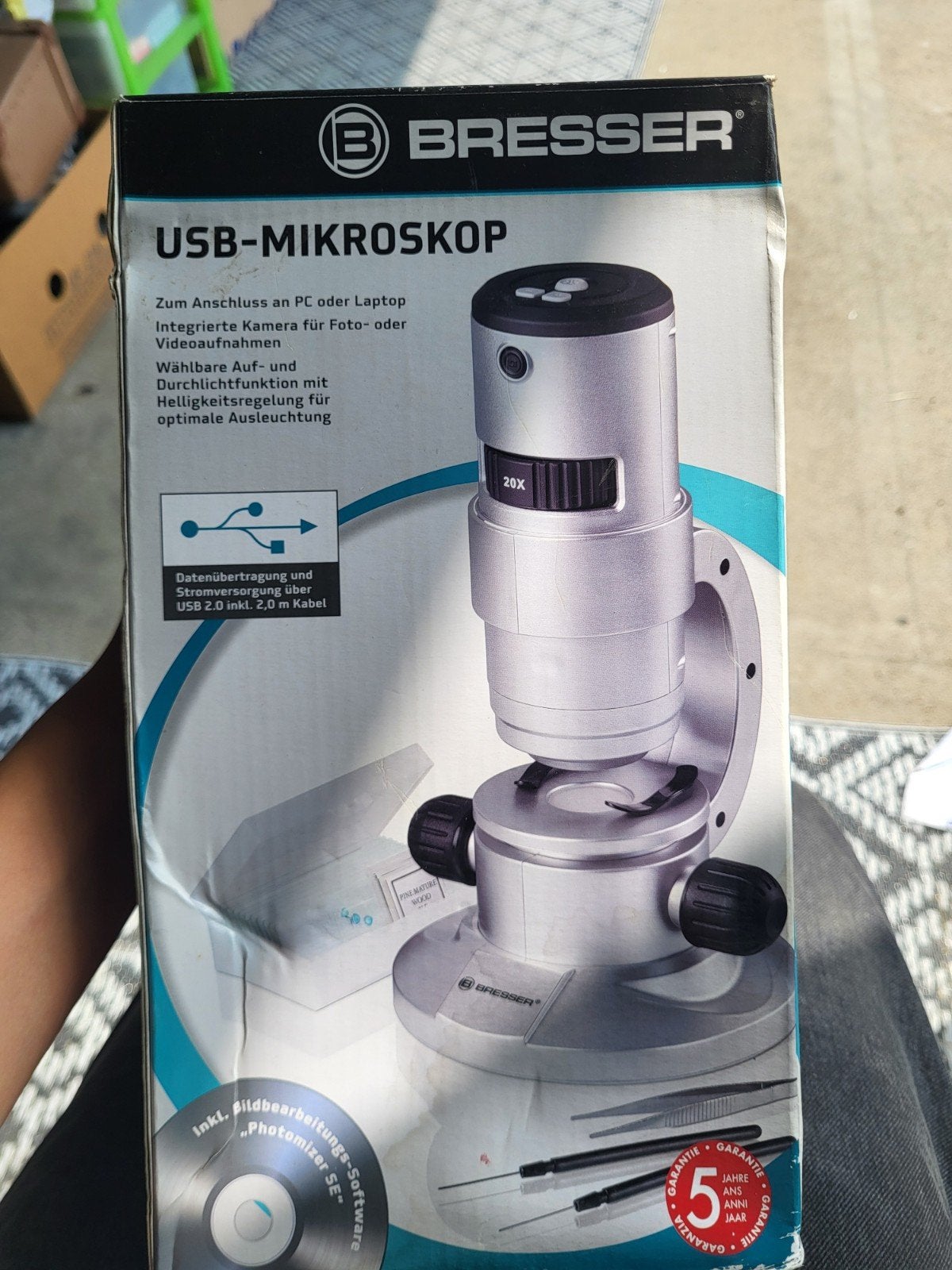 Bresser USB-Microscoop 20x-350x met software, Audio, Tv en Foto, Optische apparatuur | Microscopen, Ophalen of Verzenden, Nieuw