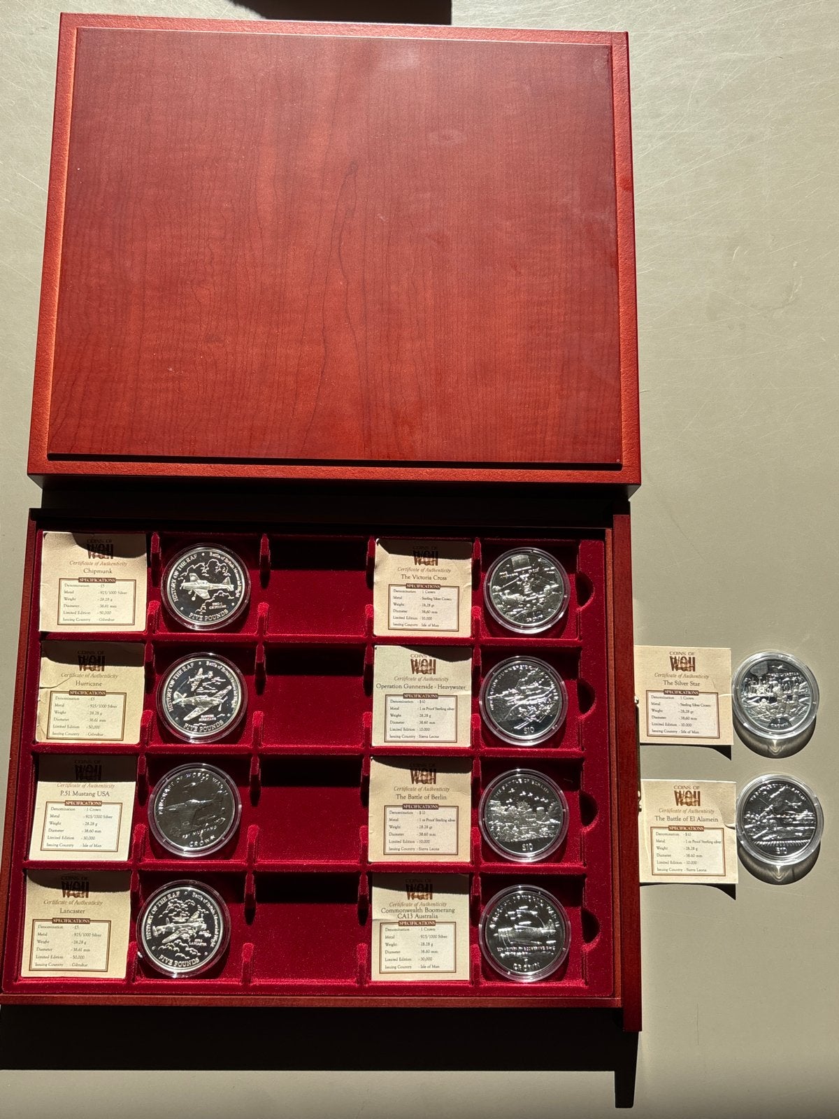 Zilveren munten WOII collectie in luxe houten kist, Ophalen of Verzenden, Overige typen