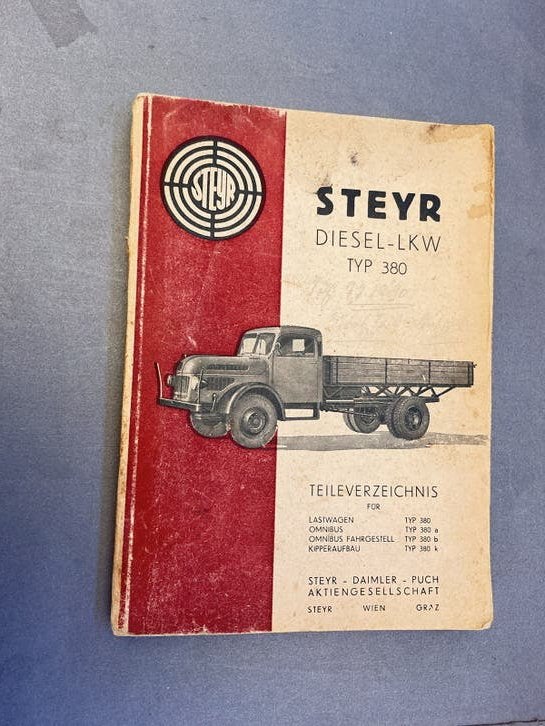 Steyr Diesel-LKW Typ 380 Onderdelenboek, Verzenden, Gelezen, Overige merken