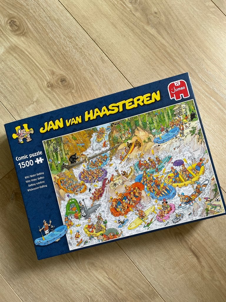 Jan van Haasteren legpuzzel - Wild Water Raften (1500 st), Hobby en Vrije tijd, Denksport en Puzzels, Zo goed als nieuw, Legpuzzel