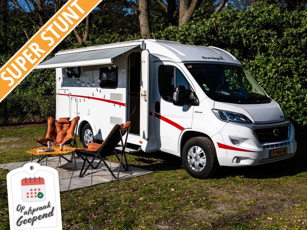 Sunlight V66 Sterk afgeprijsd, Caravans en Kamperen, Campers, Sunlight, Ringverwarming, Fiat, Luifel