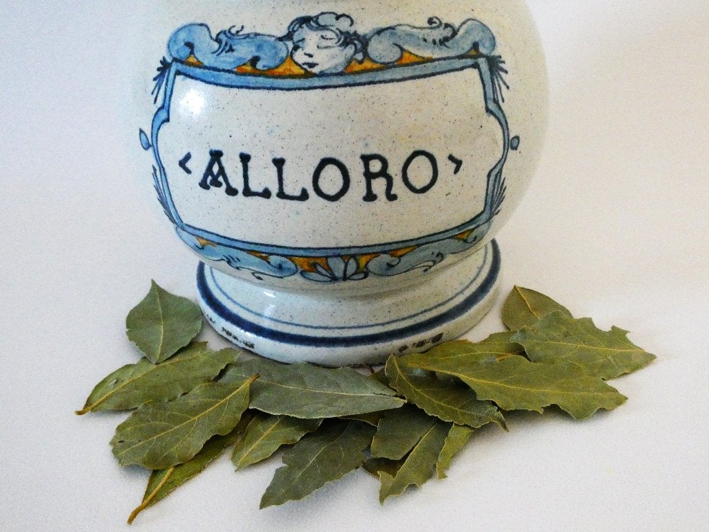 Italiaanse voorraadpot kruidenpot alloro / laurier, Antiek en Kunst, Ophalen of Verzenden