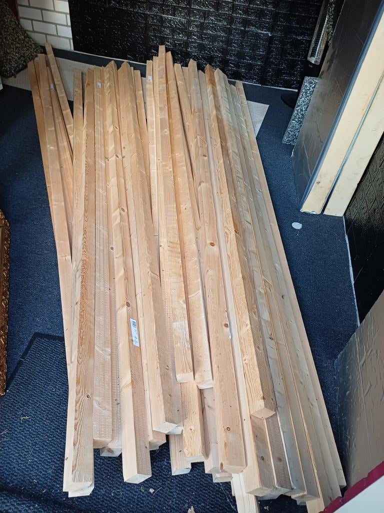 27 balken bouwhout 3 m lang, Doe-het-zelf en Verbouw, Hout en Planken, Ophalen, Nieuw, Balk, Vuren