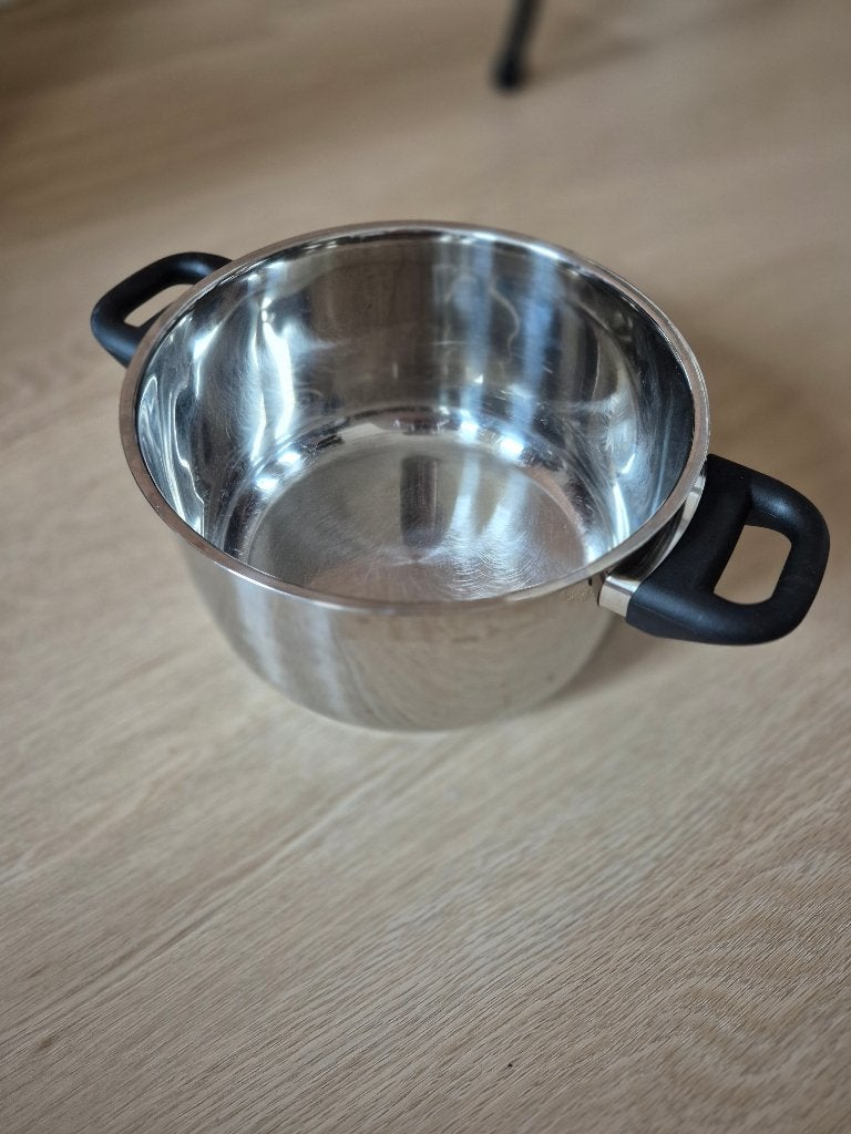 Stalen pan met deksel, Ophalen, Rvs