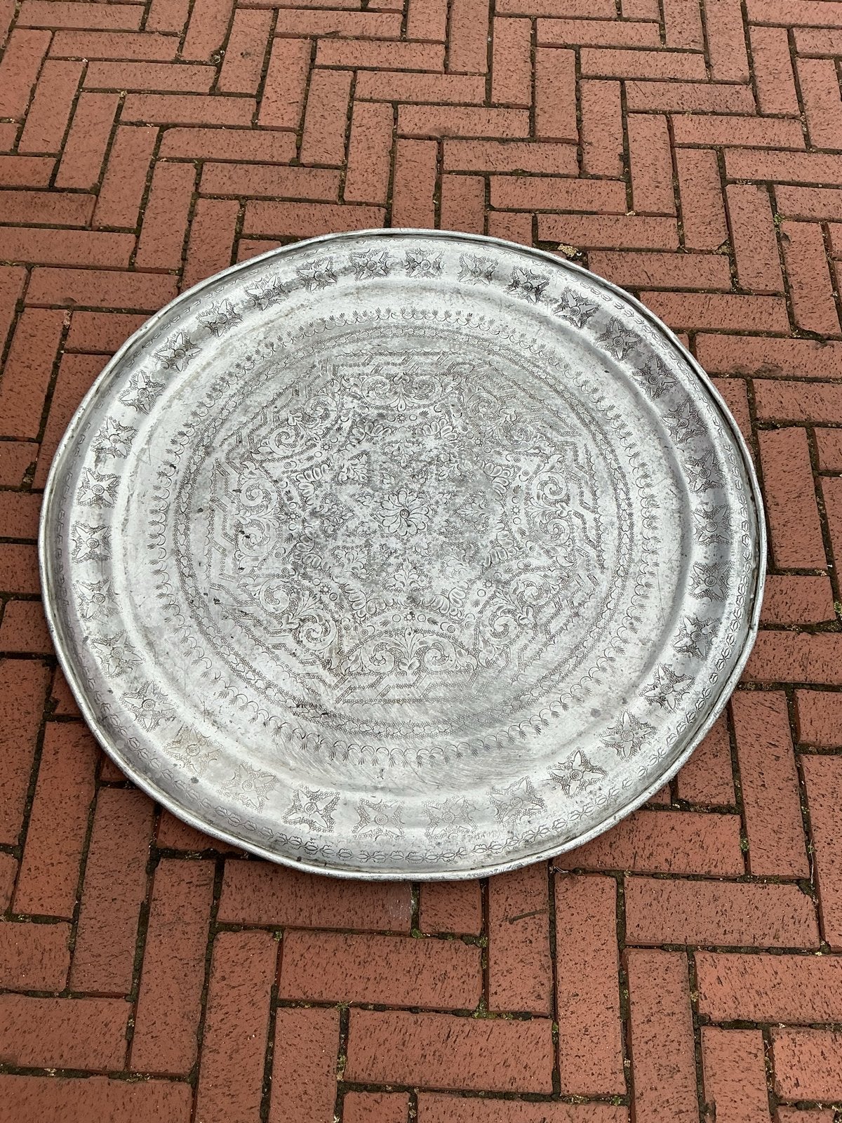Prachtig bewerkt Marokkaans theeblad - 87 cm doorsnee, Antiek en Kunst, Ophalen