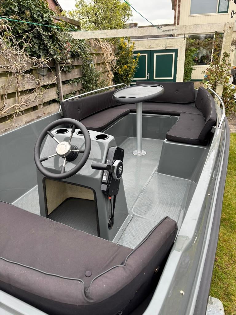 Sea-Finder 435 sloep met 9,8PK buitenboordmotor en trailer, Ophalen, Tot 10 pk, 3 tot 6 meter, Buitenboordmotor