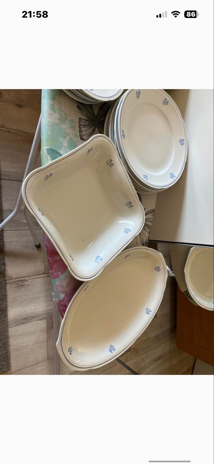 6 delig servies 6 dinner 6 diepe en 5 ontbijt borden etc., Ophalen