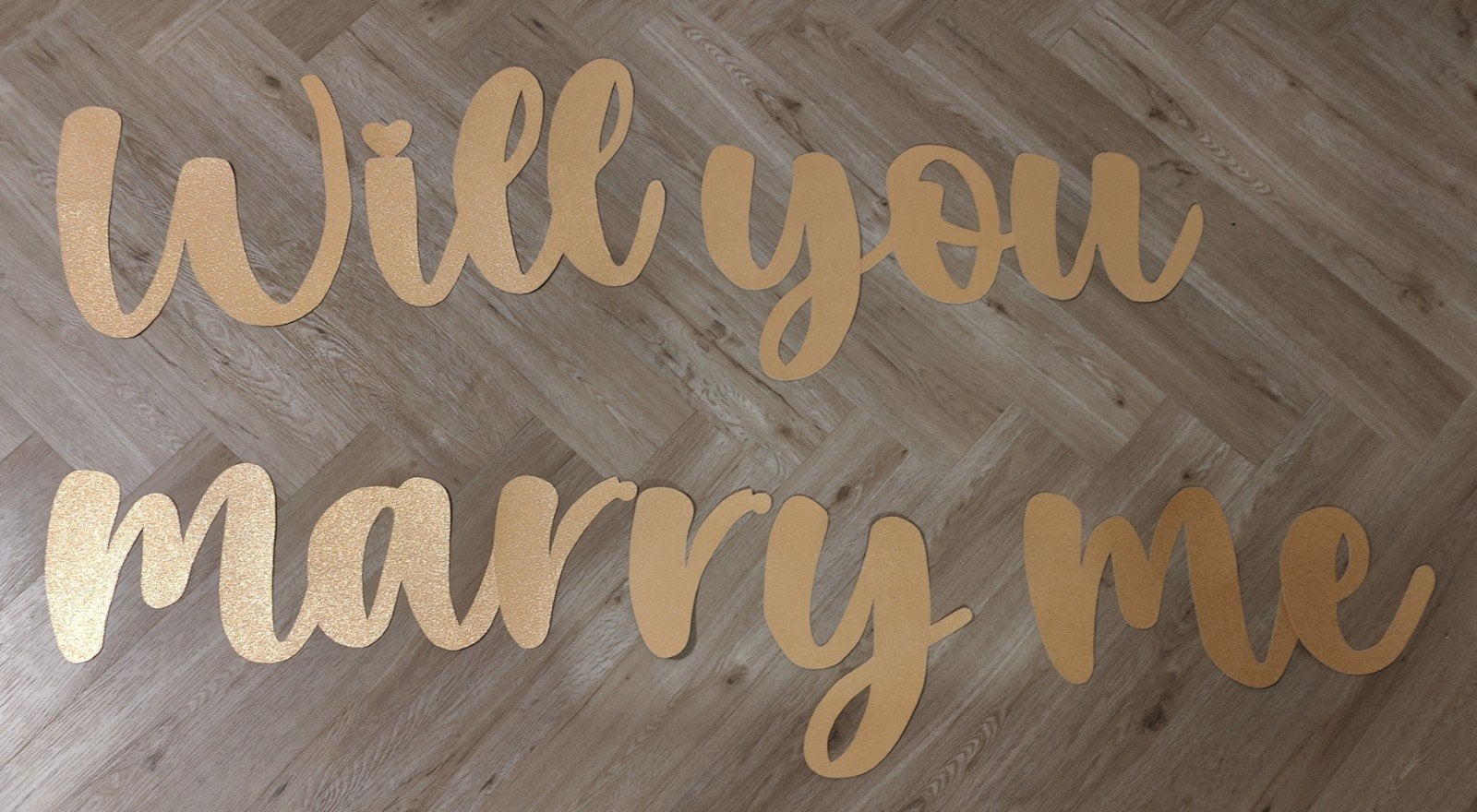 Will you marry me slinger goud glitter karton, Ophalen of Verzenden, Zo goed als nieuw, Versiering