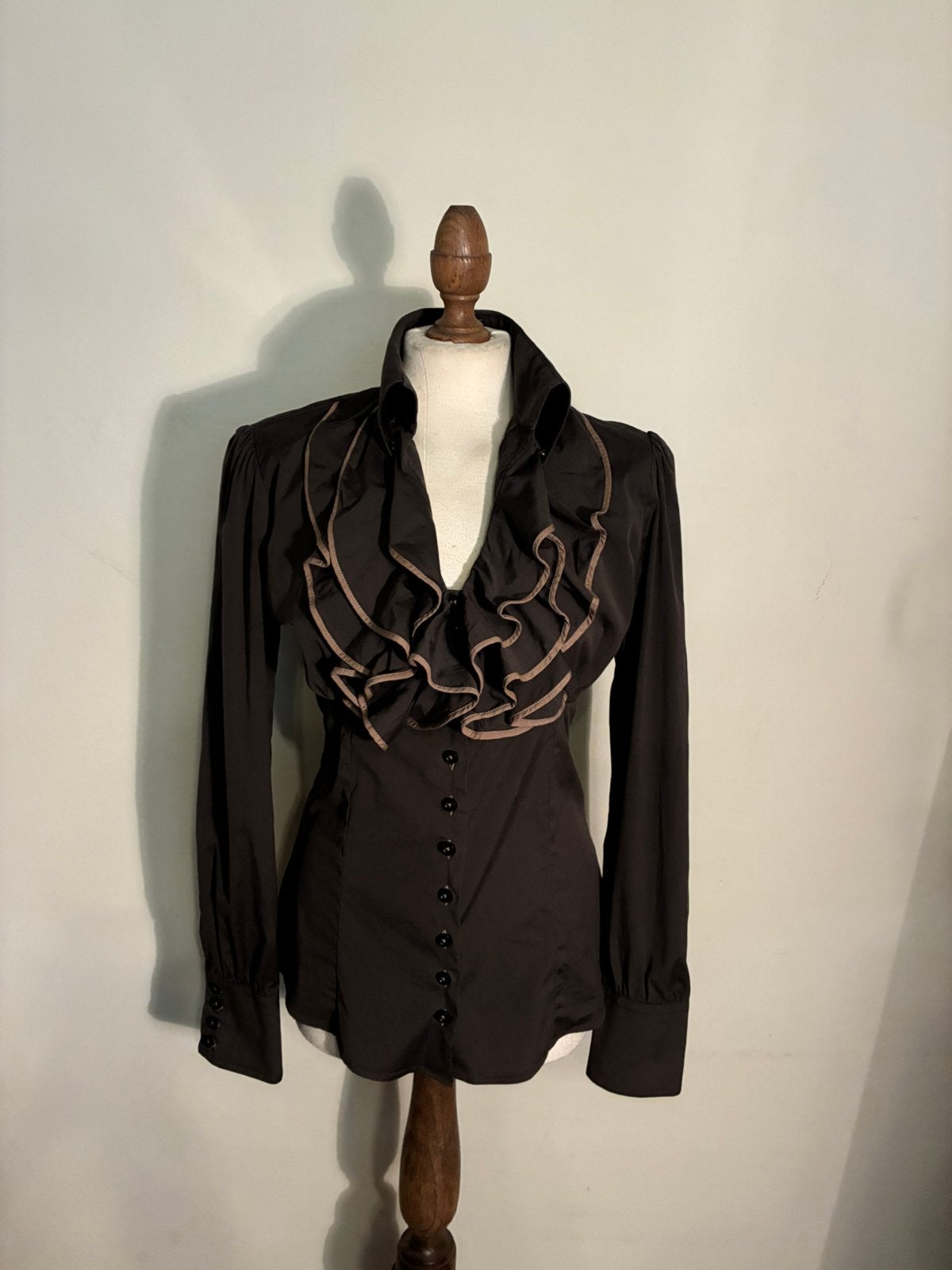 CAVALLARO NAPOLI BLOUSE BROWN, Verzenden, Zo goed als nieuw, Maat 38/40 (M), Bruin